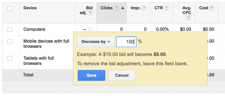 Bid Adjustments