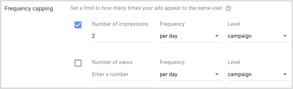 set frequency capping for google adwords