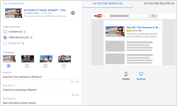 Create Custom Youtube Video Ad