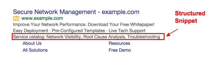 Structured Snippets Extension